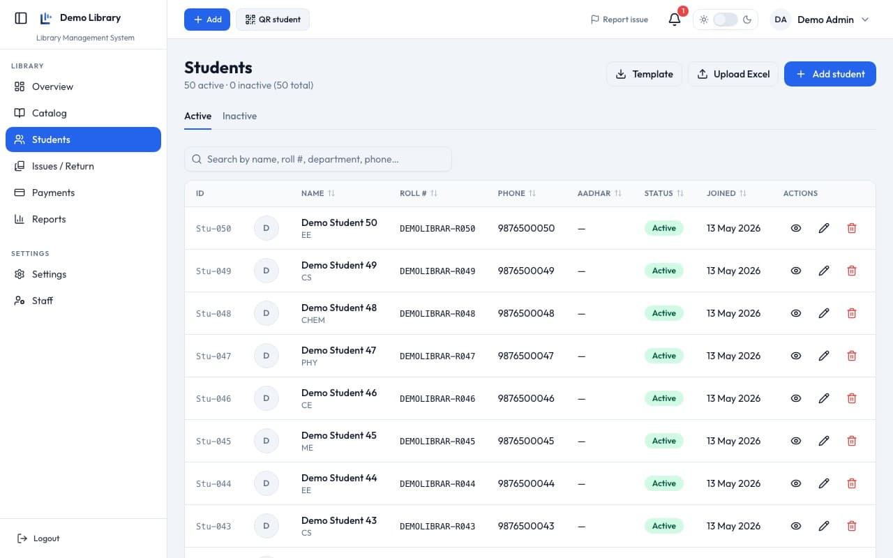 Member management screen